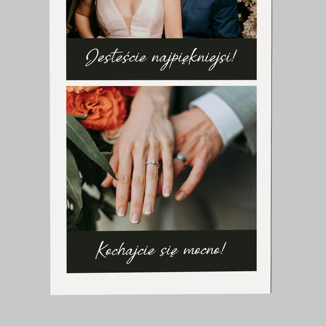 Zdjęcie i Podpis: Ślubne - Magnes na lodówkę