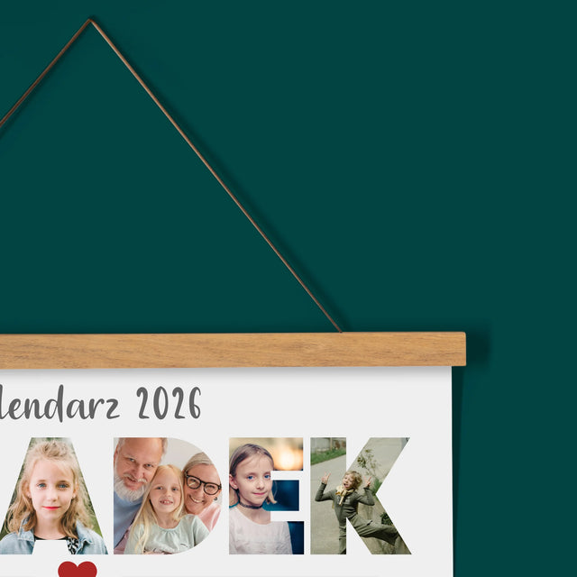 Słowo Ze Zdjęć: Dziadek - Kalendarz Plakatowy z Listwami