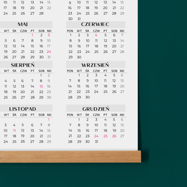 Słowo Ze Zdjęć: Dziadek - Kalendarz Plakatowy z Listwami