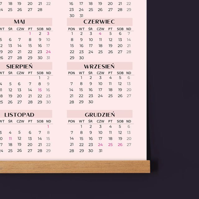 Słowo Ze Zdjęć: Babcia - Kalendarz Plakatowy z Listwami