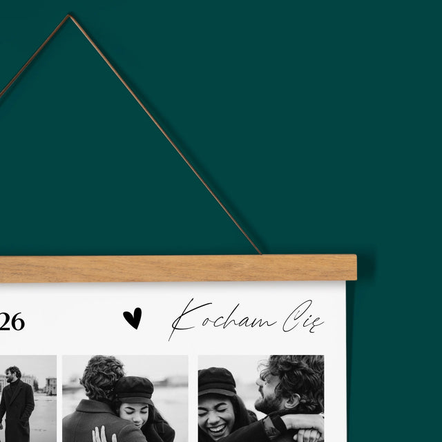 Fotokolaż: Kocham Cię - Kalendarz Plakatowy z Listwami