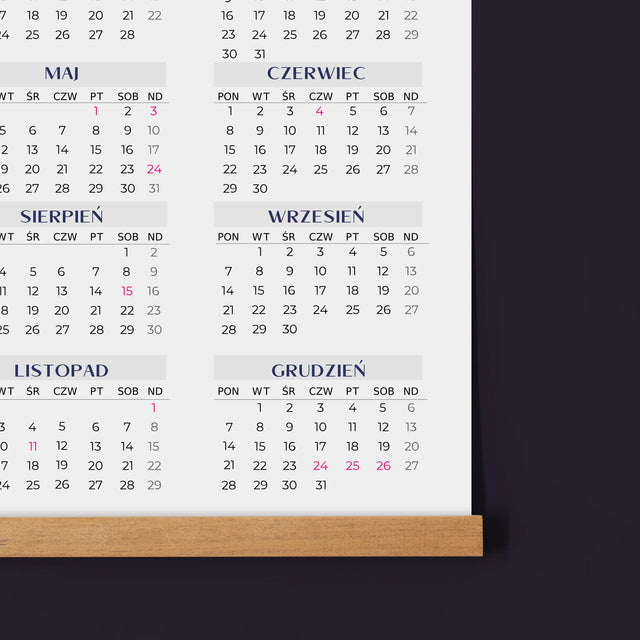 Fotokolaż: 2 Zdjęcia - Kalendarz Plakatowy z Listwami