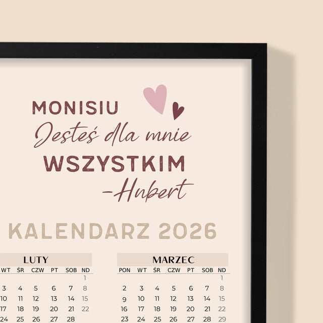 Kreator Postaci: Para Serce - Kalendarz W Ramce