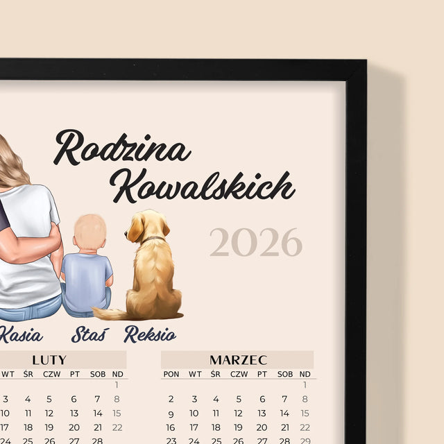 Kreator Postaci: Portret Rodzinny - Kalendarz w Ramce