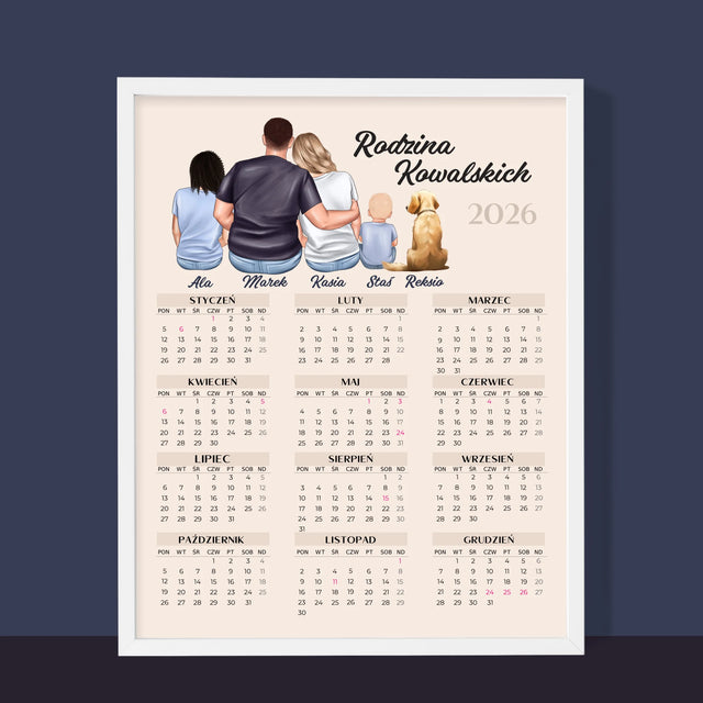 Kreator Postaci: Portret Rodzinny - Kalendarz w Ramce