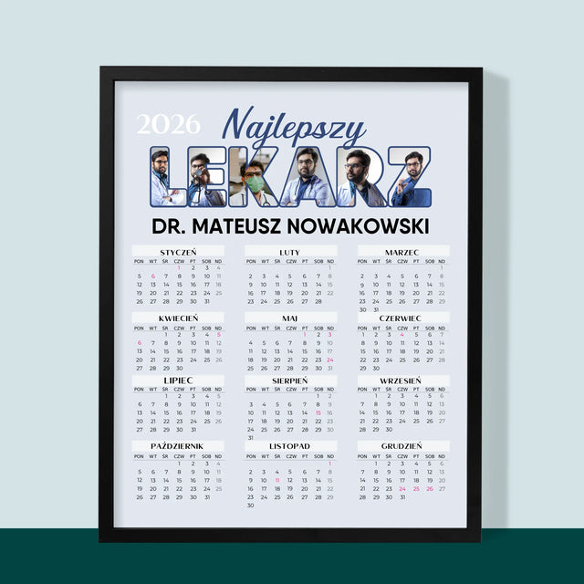 Słowo Ze Zdjęć: Najlepszy Lekarz - Kalendarz w Ramce