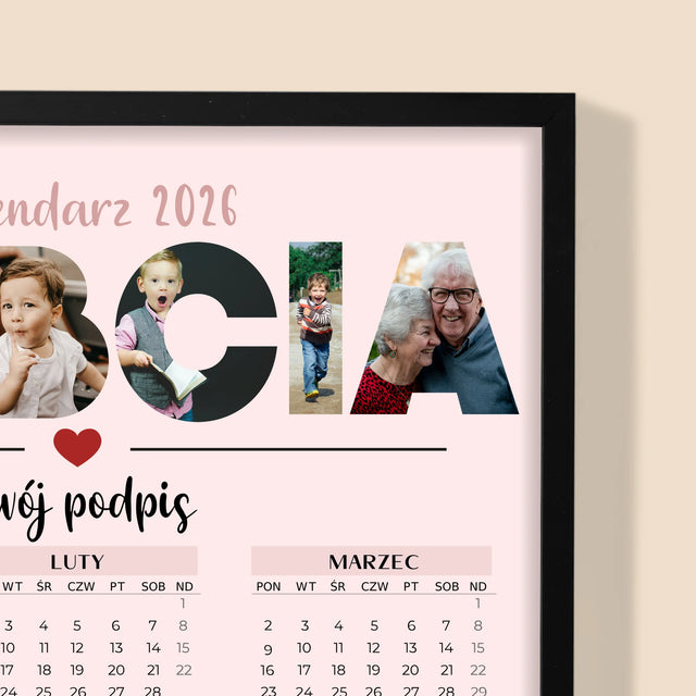 Słowo Ze Zdjęć: Babcia - Kalendarz w Ramce