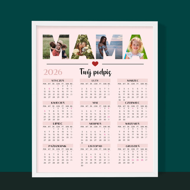 Słowo Ze Zdjęć: Mama - Kalendarz w Ramce