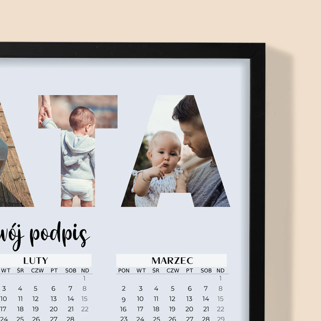 Słowo Ze Zdjęć: Tata - Kalendarz w Ramce