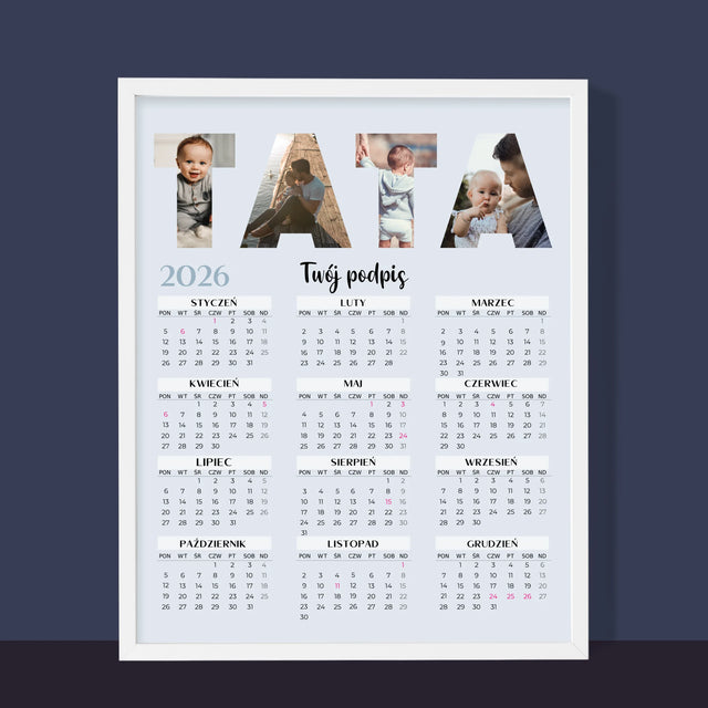 Słowo Ze Zdjęć: Tata - Kalendarz w Ramce