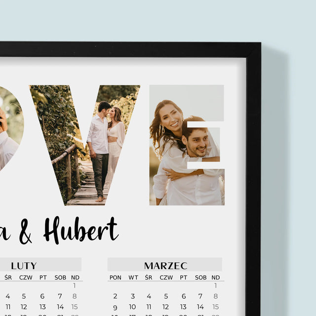 Słowo Ze Zdjęć: Love - Kalendarz w Ramce