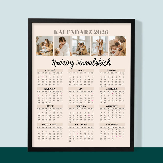 Fotokolaż: Zdjęcia Rodzinne - Kalendarz w Ramce