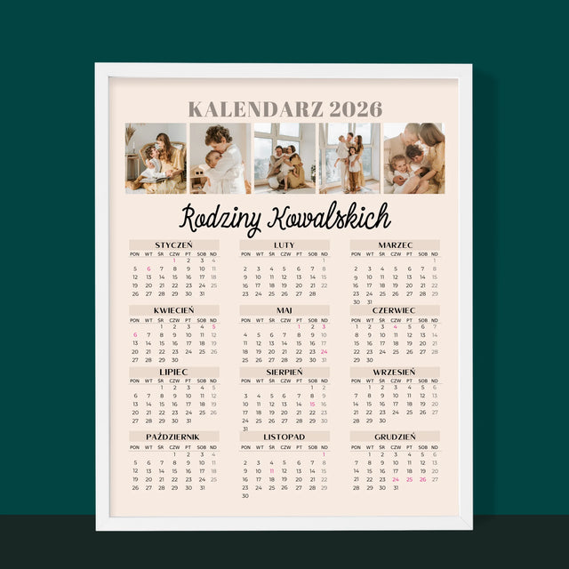 Fotokolaż: Zdjęcia Rodzinne - Kalendarz w Ramce