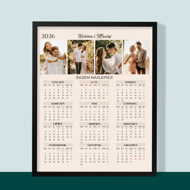 Fotokolaż: Razem Najlepiej - Kalendarz w Ramce