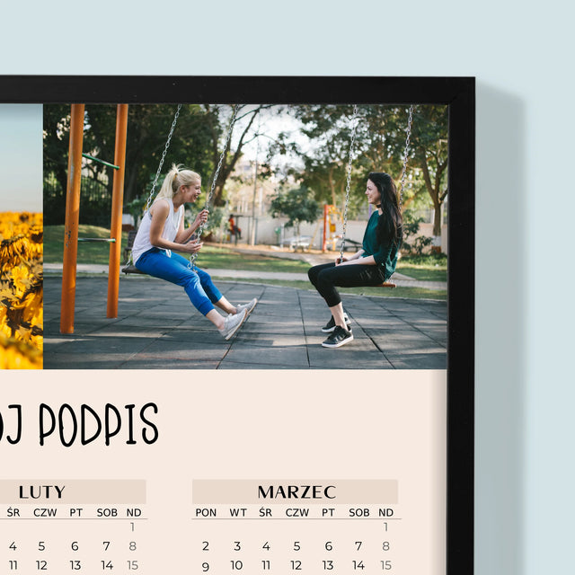 Fotokolaż: 2 Zdjęcia i Podpis - Kalendarz w Ramce