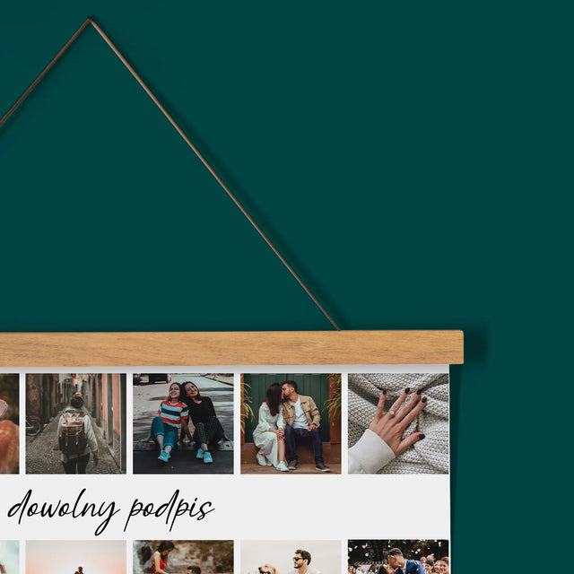 Fotokolaż: 14 Zdjęć - Kalendarz Plakatowy z Listwami