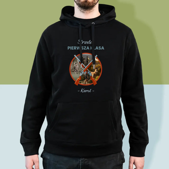 Fotokolaż: Strzelec Pierwsza Klasa - Bluza Męska Z Kapturem
