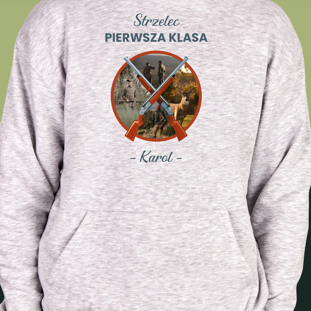 Fotokolaż: Strzelec Pierwsza Klasa - Bluza Męska Z Kapturem