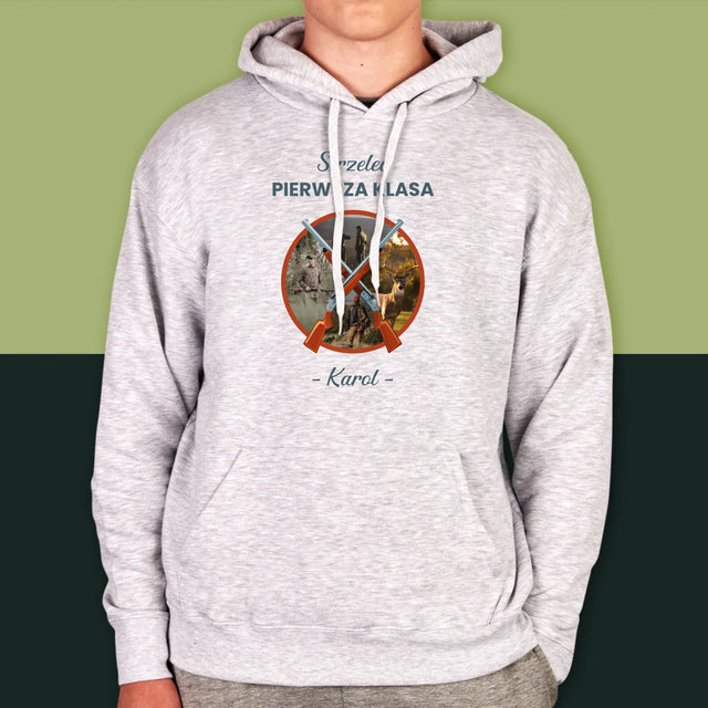 Fotokolaż: Strzelec Pierwsza Klasa - Bluza Męska Z Kapturem