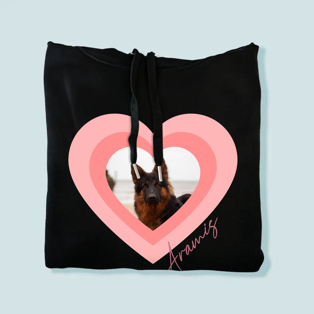 Zdjęcie i Podpis: Zdjęcie Pupila w Sercu - Bluza Męska z Kapturem