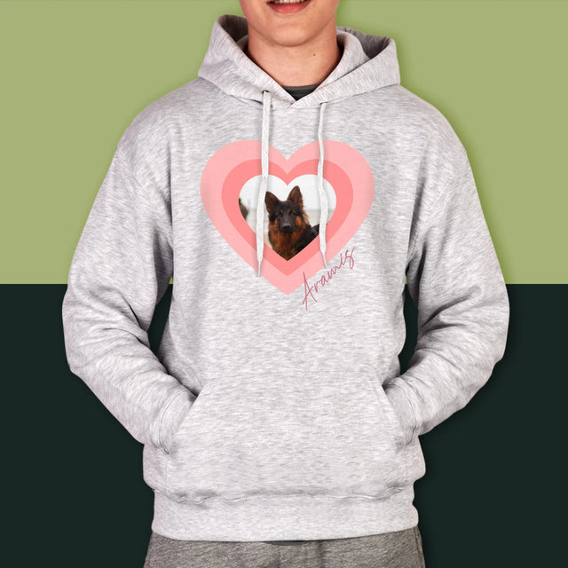 Zdjęcie i Podpis: Zdjęcie Pupila w Sercu - Bluza Męska z Kapturem
