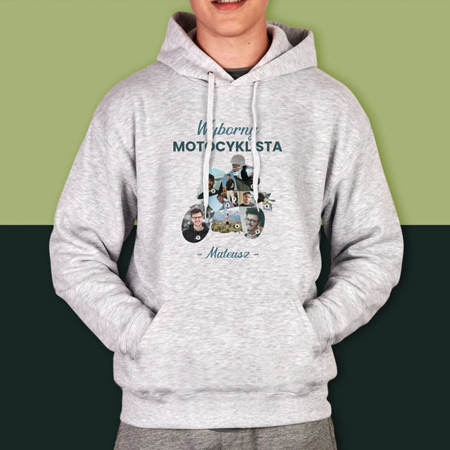Kształt Ze Zdjęć: Wyborny Motocyklista - Bluza Męska Z Kapturem