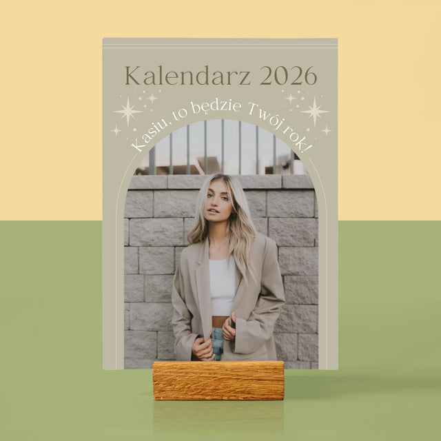 Fotokolaż: Stylowy - Kalendarz Na Biurko z Podstawką
