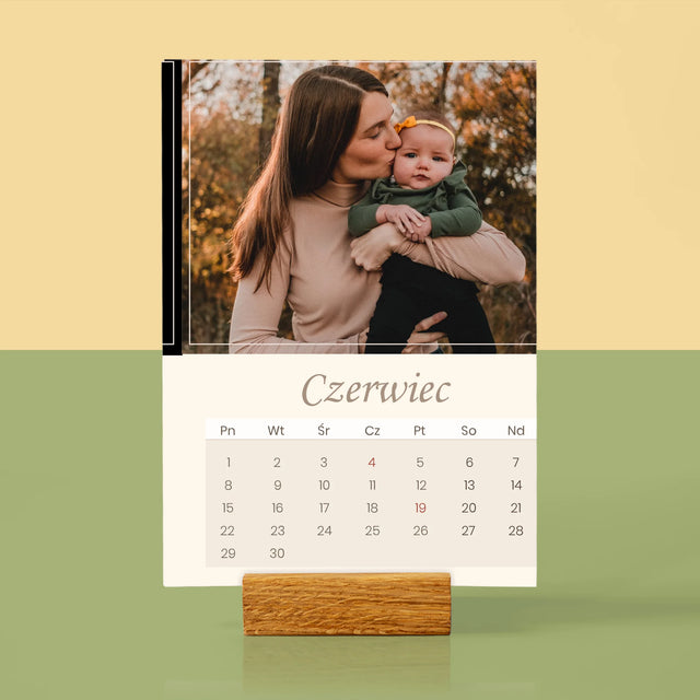 Zdjęcie i Podpis: Pamiątka Dla Dziadków - Kalendarz Na Biurko z Podstawką