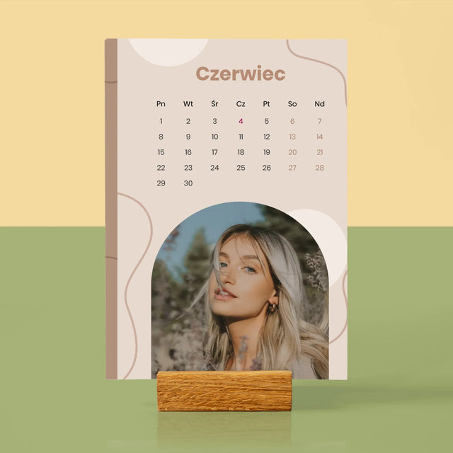 Fotokolaż: Stylowy - Kalendarz Na Biurko z Podstawką