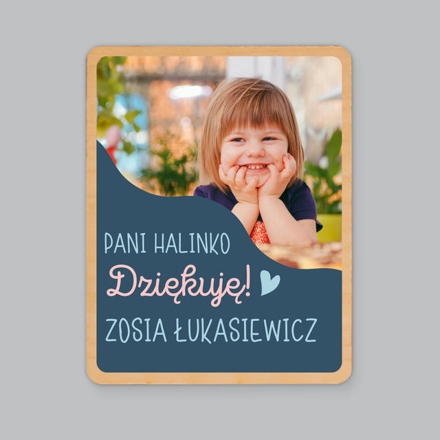 Zdjęcie i Podpis: Pamiątka Dla Przedszkolanki - Magnes Drewniany