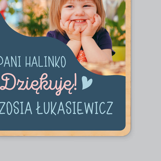 Zdjęcie i Podpis: Pamiątka Dla Przedszkolanki - Magnes Drewniany