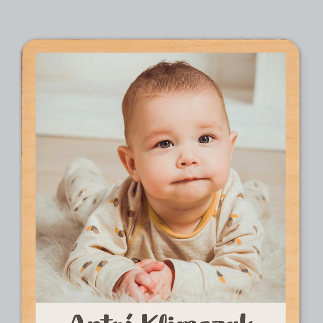 Fotokolaż: Narodziny Dziecka - Magnes Drewniany