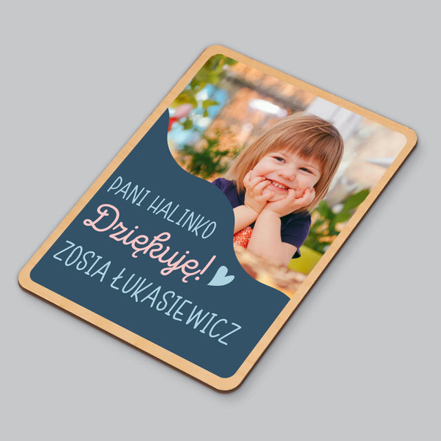 Zdjęcie i Podpis: Pamiątka Dla Przedszkolanki - Magnes Drewniany