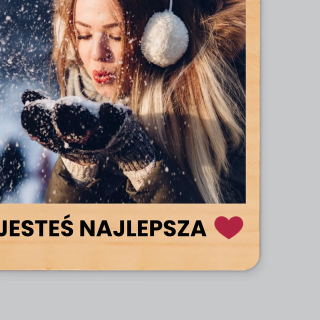 Zdjęcie i Podpis: Pozytywne Myśli - Magnes Drewniany