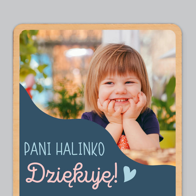 Zdjęcie i Podpis: Pamiątka Dla Przedszkolanki - Magnes Drewniany