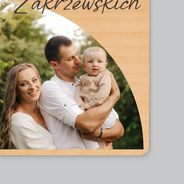 Zdjęcie i Podpis: Zdjęcia Rodziny - Magnes Drewniany