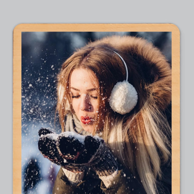 Zdjęcie i Podpis: Pozytywne Myśli - Magnes Drewniany