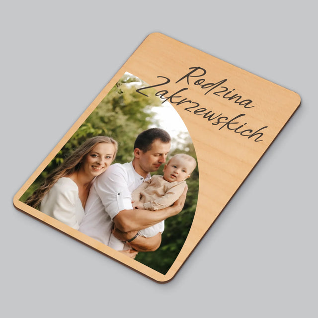 Zdjęcie i Podpis: Zdjęcia Rodziny - Magnes Drewniany