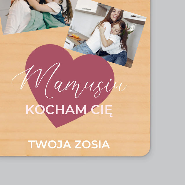 Fotokolaż: Mamusia - Magnes Drewniany