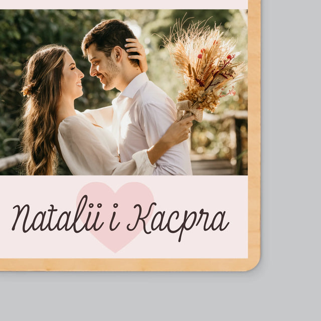 Fotokolaż: 5 Rocznica Ślubu - Magnes Drewniany