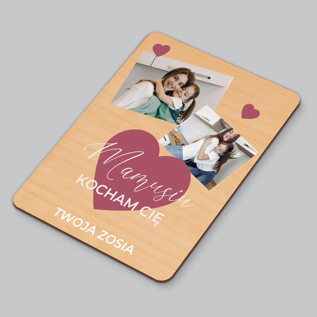Fotokolaż: Mamusia - Magnes Drewniany