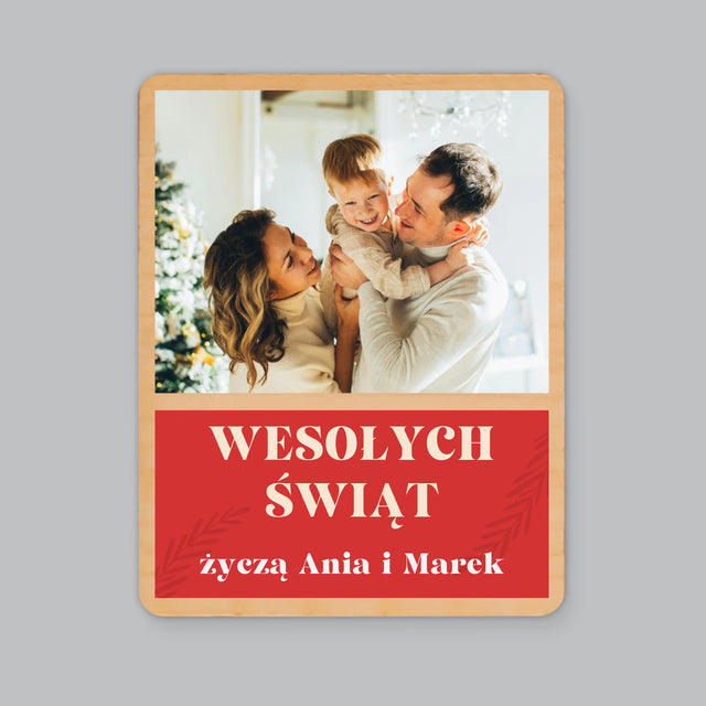 Fotokolaż: Zdjęcia Świąteczne - Magnes Drewniany