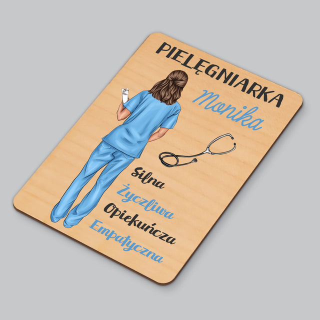 Kreator Postaci: Cechy Pielęgniarki - Magnes Drewniany