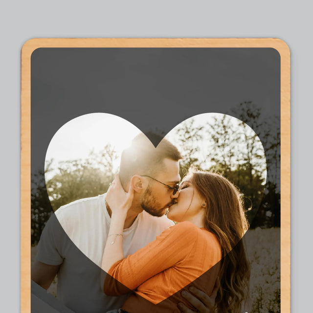 Fotokolaż: Data Ślubu - Magnes Drewniany