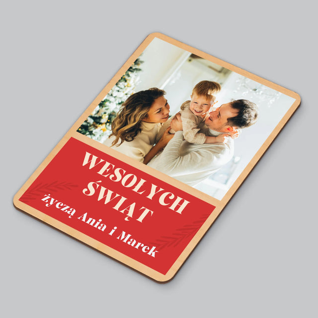 Fotokolaż: Zdjęcia Świąteczne - Magnes Drewniany