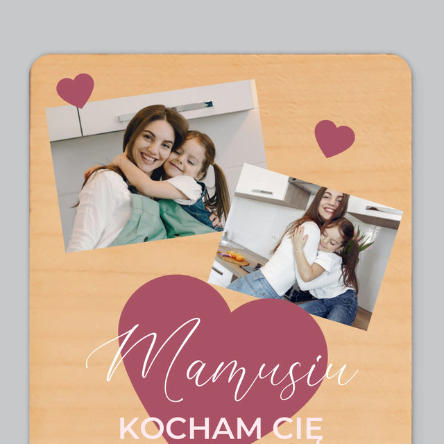 Fotokolaż: Mamusia - Magnes Drewniany