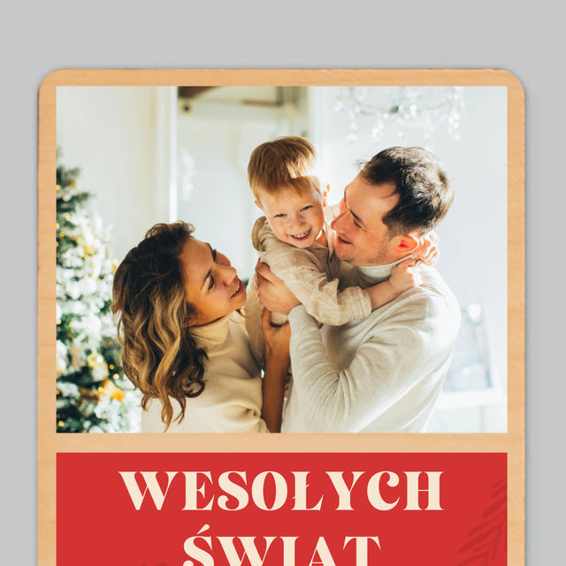 Fotokolaż: Zdjęcia Świąteczne - Magnes Drewniany