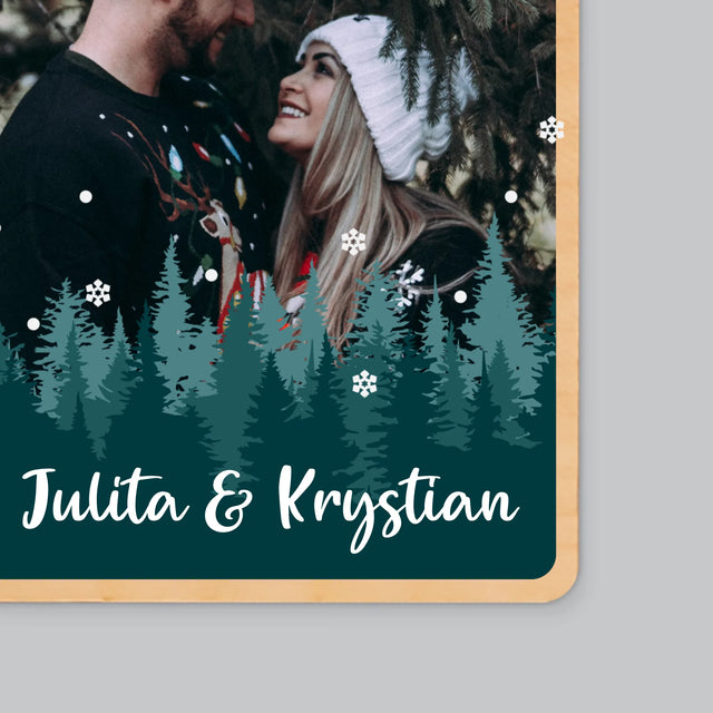 Zdjęcie i Podpis: Zimowe Imiona - Magnes Drewniany