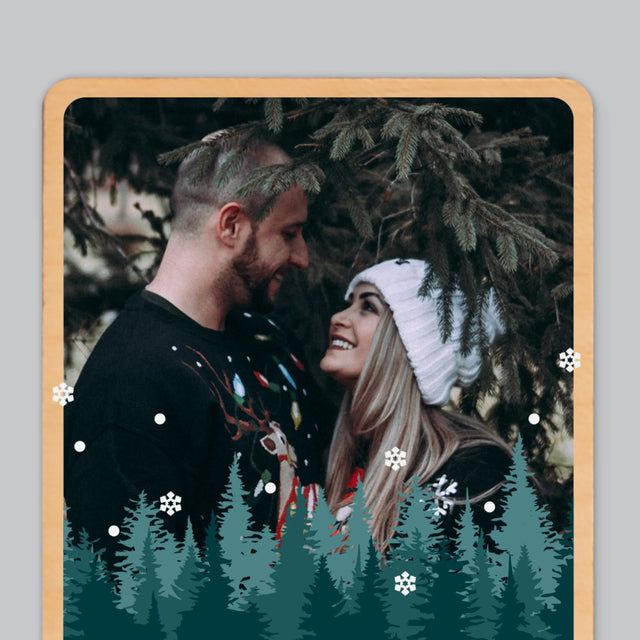 Zdjęcie i Podpis: Zimowe Imiona - Magnes Drewniany