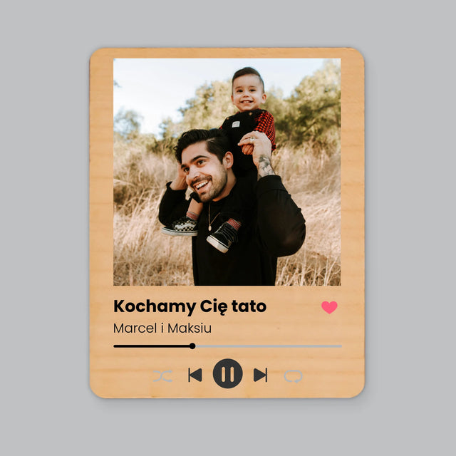 Zdjęcie i Podpis: Najwspanialszy Tata Na Świecie - Magnes Drewniany